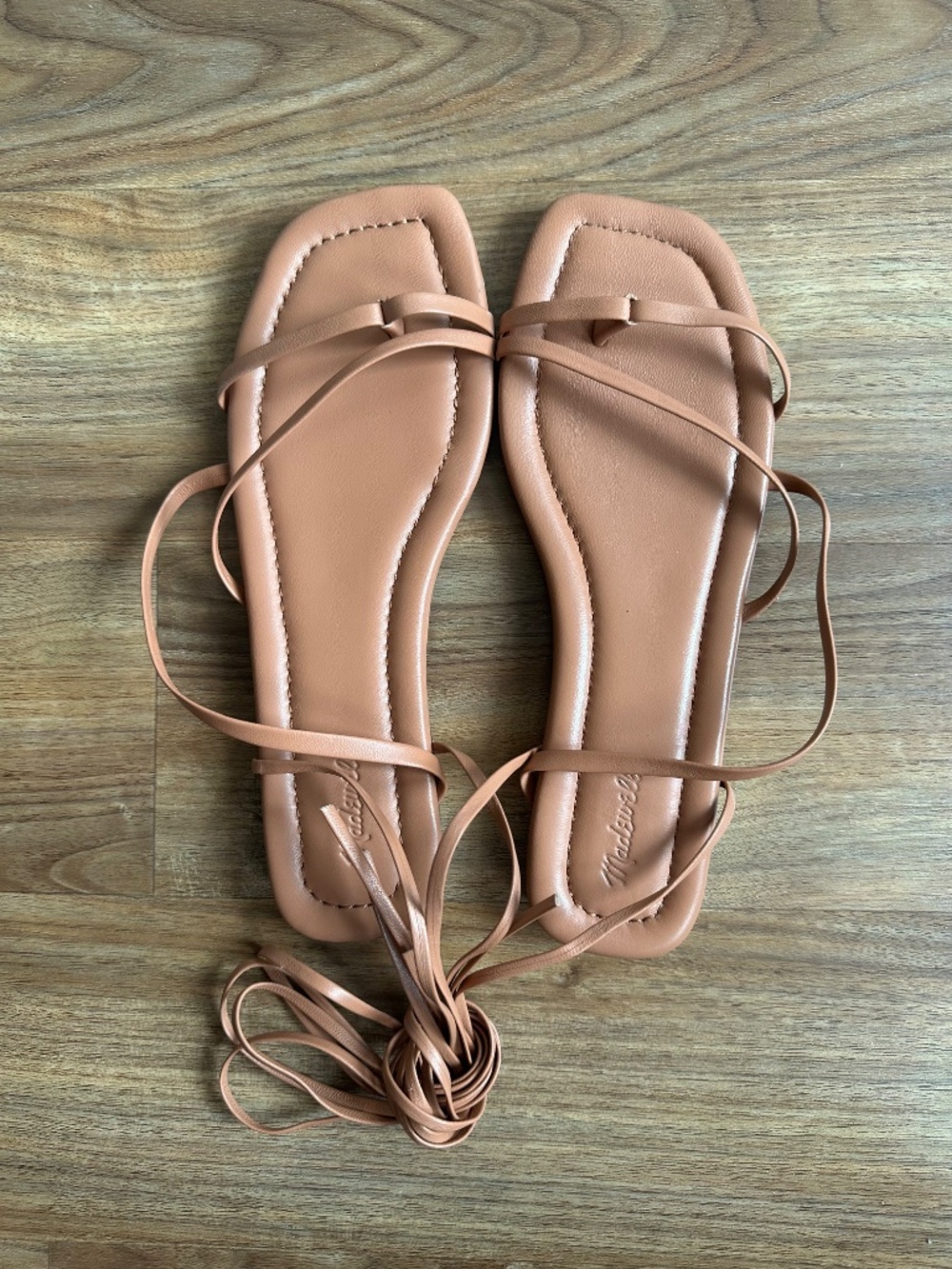 Madewell Carrie Lace Up Leather Sandals, Desert Camel, Sz 7.5 - Picture 3 of 8